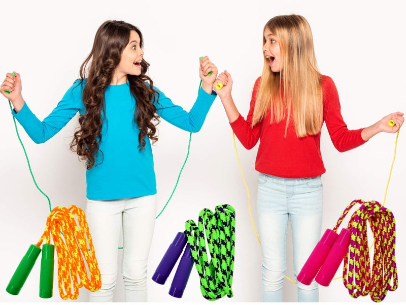 JA-RU 7ft Adjustable Jump Rope for Kids (2-Pack) â€“ Nylon Braided Skipping Rope for Kids | Playground Toys & Recess Equipment for Elementary School | Gymnastics Party Favors. 1995-2p - Image 5